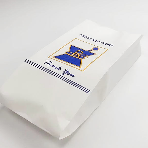 客户定制药店包装袋，牛皮纸袋印刷，宁波工厂