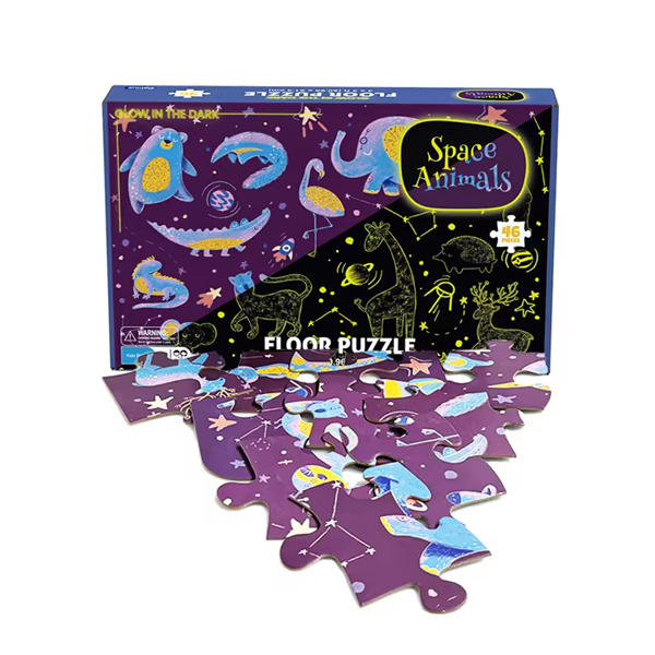 客户定制夜光拼图，可发光纸板拼图，上海宁波工厂