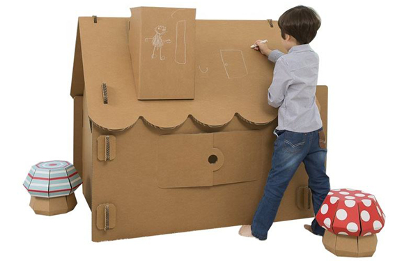 Cardboard Playhouse for Kids