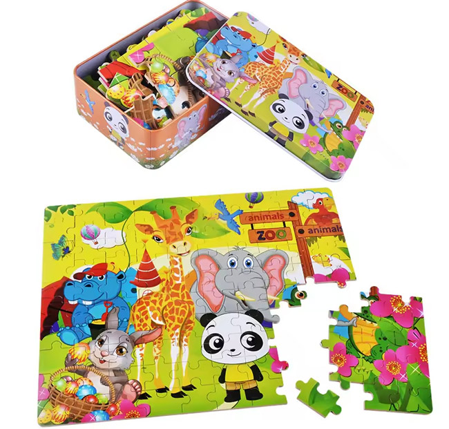 Jigsaw Puzzle for Kids with Tin Box Packaging