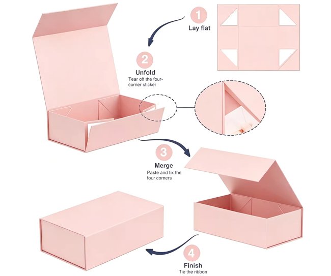 Custom Folding Magnetic Paper Box with Lid