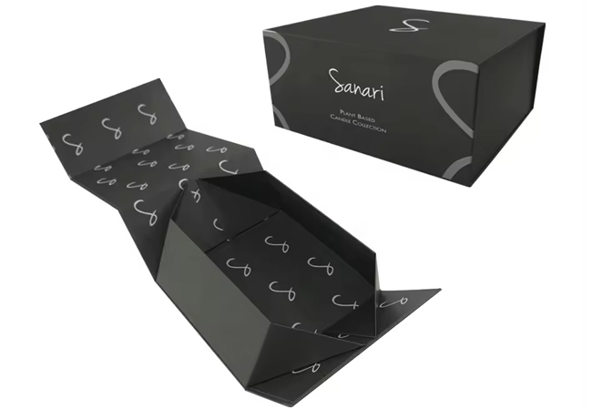 Luxury Matte Black Collapsible Cosmetic Boxes